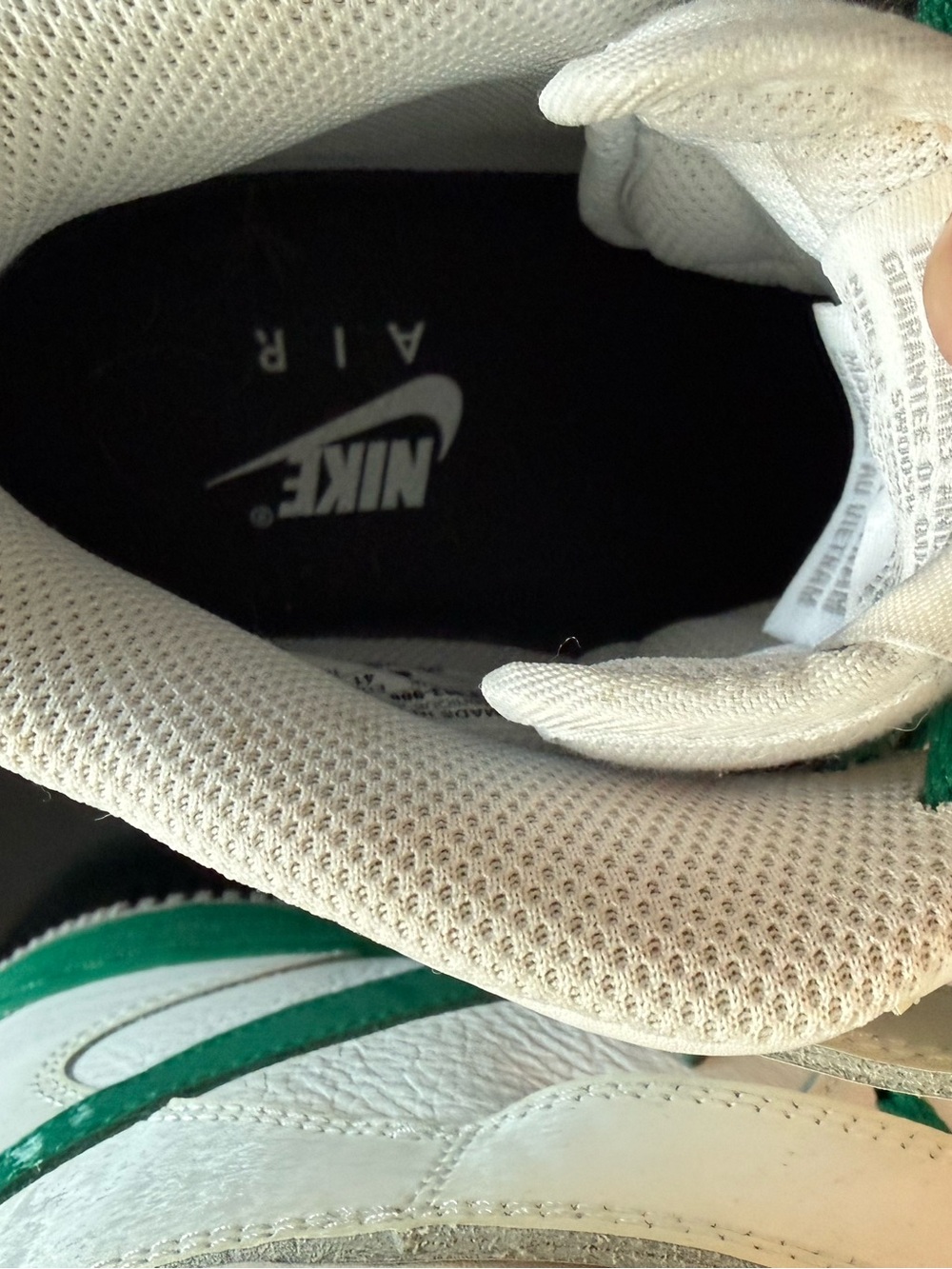 Nike White & Black Sneaker Interior Label Detail - Picture 2 of 7